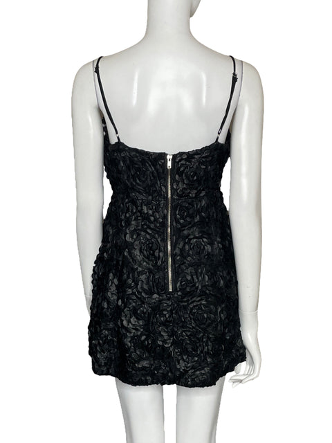 Vestido FashionNova Textura Floral Negro-Talla M