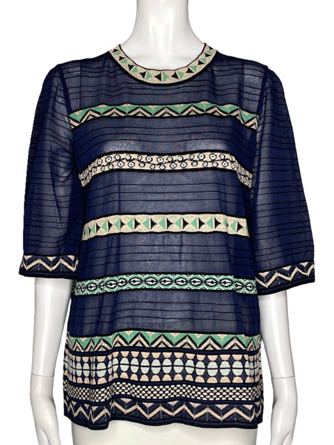 Blusa Missoni Estampado Azul - Talla 46