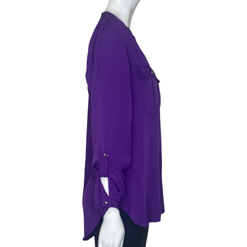 Blusa Nine West Botones Plateados Morado-Talla M