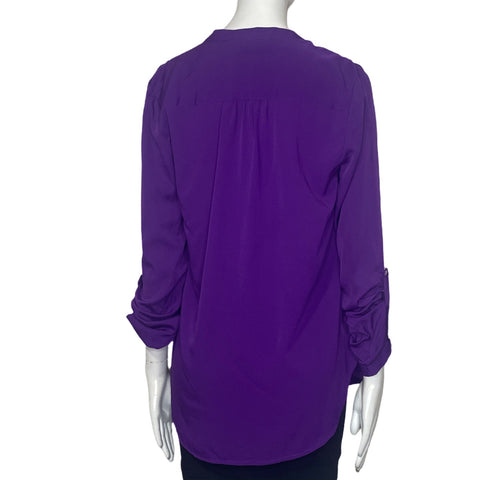 Blusa Nine West Botones Plateados Morado-Talla M