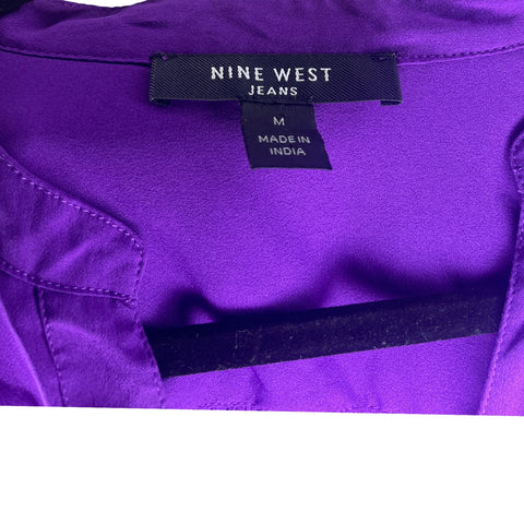 Blusa Nine West Botones Plateados Morado-Talla M