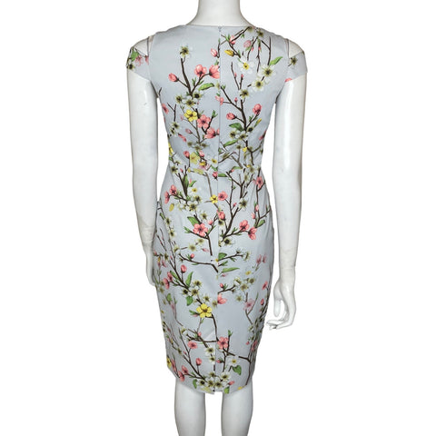 Vestido Karen Millen Midi Floral Azul-Talla 6