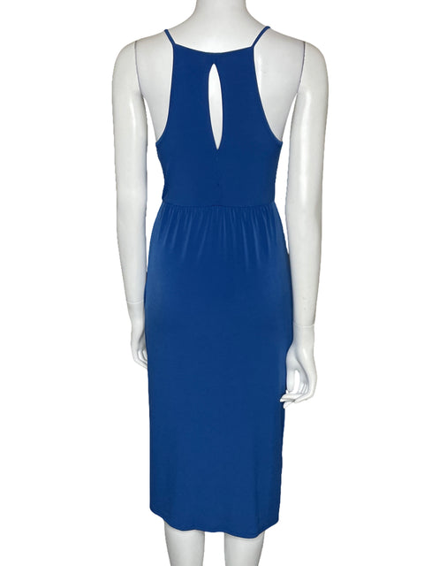 Vestido BCBG Drapeado Sin Mangas Azul-Talla XS