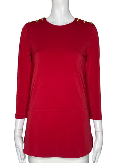 Blusa Ralph Lauren Botones Rojo - Talla XS