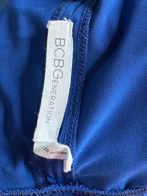 Vestido BCBG Drapeado Sin Mangas Azul-Talla XS