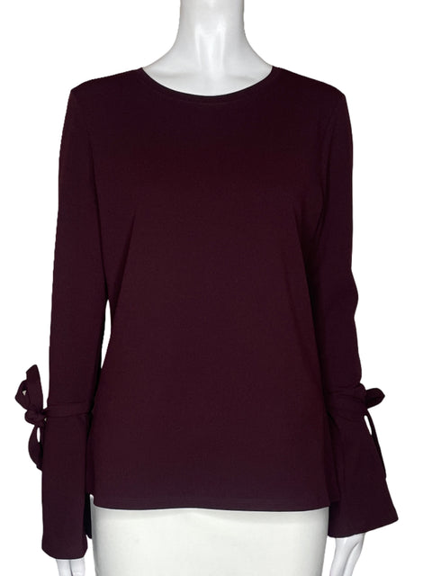 Blusa Ann Taylor Cuello Redondo Rojo Vino - Talla S