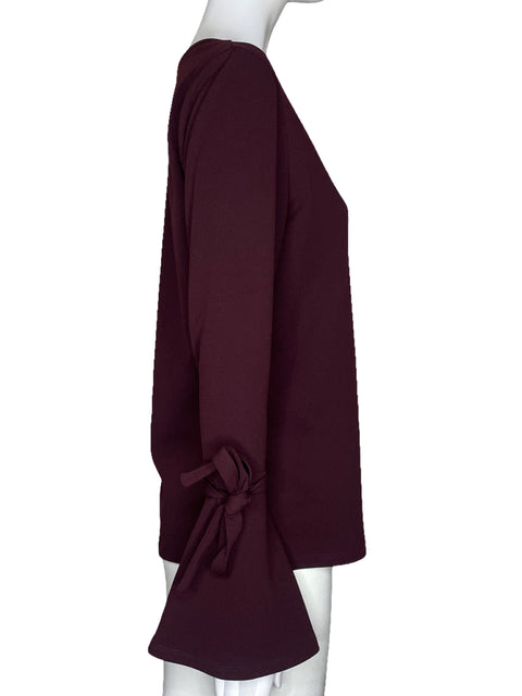 Blusa Ann Taylor Cuello Redondo Rojo Vino - Talla S