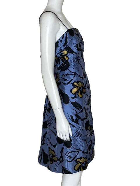 Vestido Maria Baratelli Escote Recto Azul-Talla 10