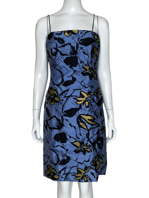 Vestido Maria Baratelli Escote Recto Azul-Talla 10