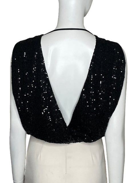 Top She+Sky Back Out Lentejuelas Negro-Talla S