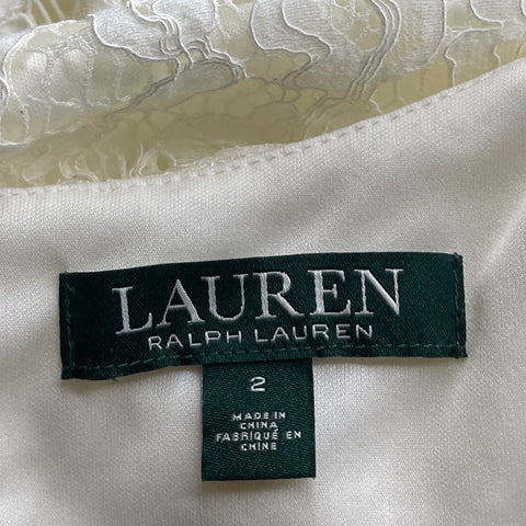 Vestido Ralph Lauren Encaje Blanco-Talla 2