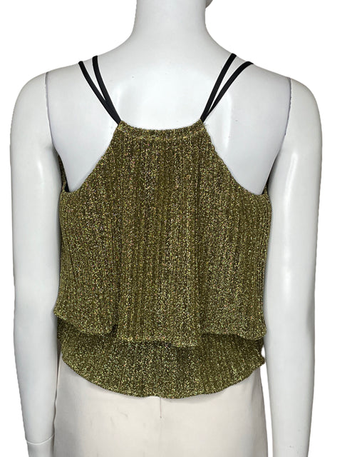 Top After Market Brillante Vuelos Dorado-Talla S