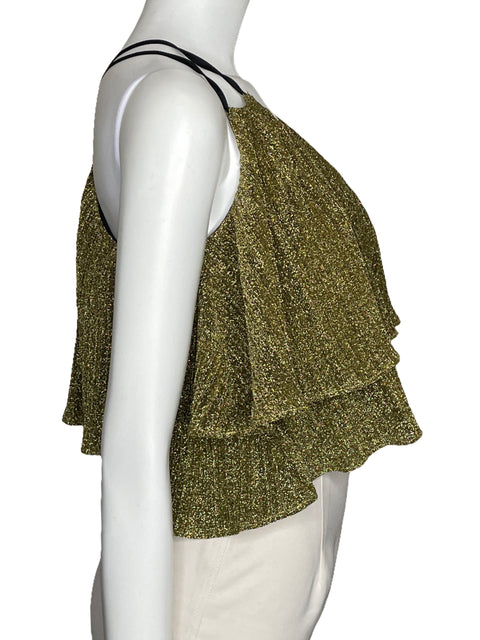 Top After Market Brillante Vuelos Dorado-Talla S