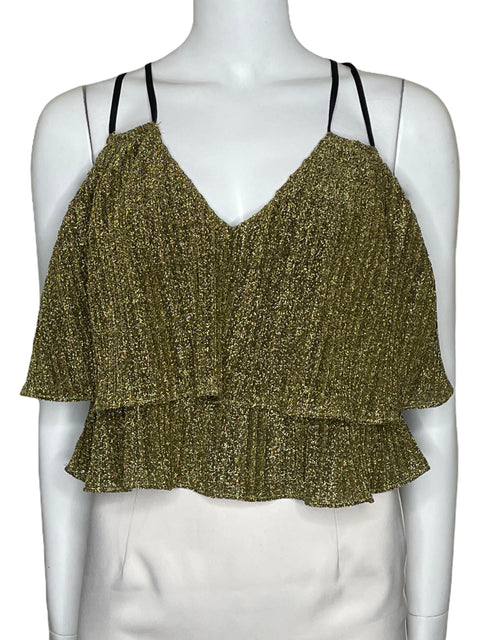Top After Market Brillante Vuelos Dorado-Talla S