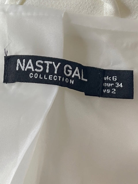 Blazer Nasty Gal Flecos Blanco-Talla 2