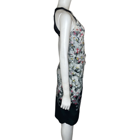 Vestido Karen Millen Floral Halter Negro-Talla 6