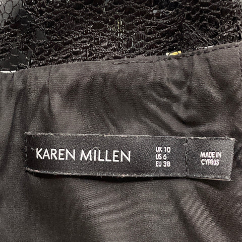 Vestido Karen Millen Floral Halter Negro-Talla 6