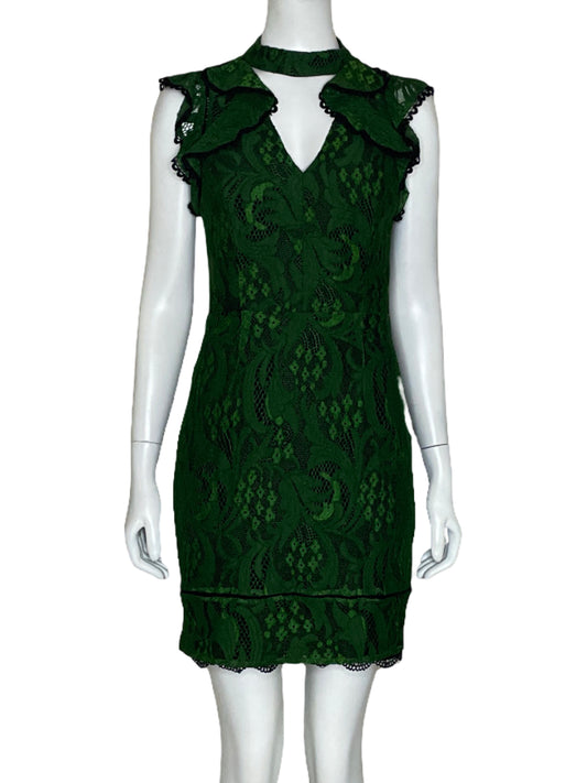 Vestido Adeline Rae Encaje Verde-Talla XS