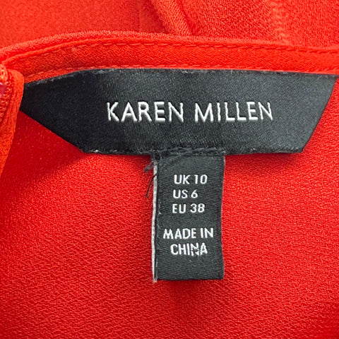 Blusa Karen Millen Manga Larga Naranja-Talla 6