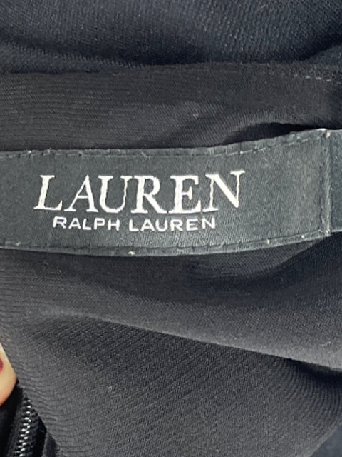 Vestido Ralph Lauren Drapeado Dos Ebillas Negro-Talla 12