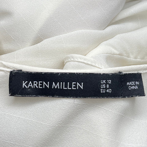 Blusa Karen Millen Vuelos Blanco-Talla 8