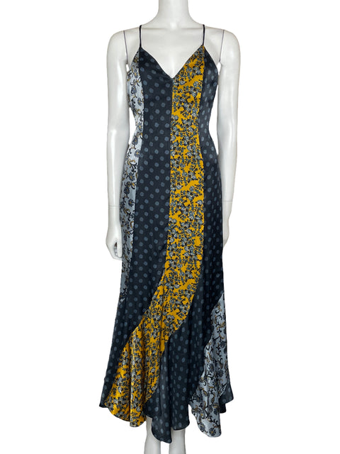 Vestido TopShop Midi Floral Azul-Talla 2