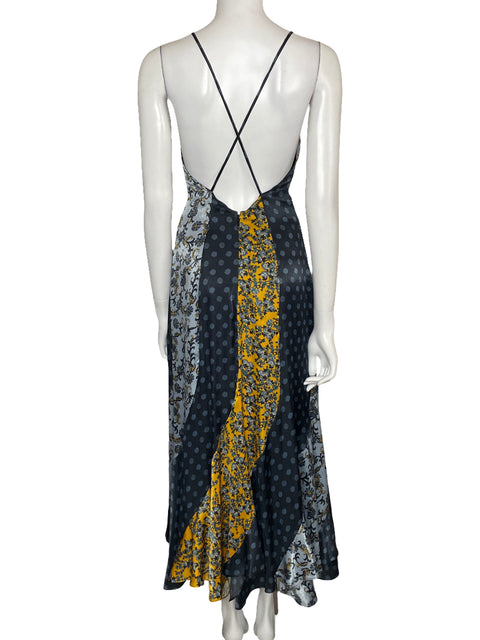Vestido TopShop Midi Floral Azul-Talla 2