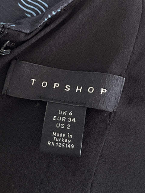 Vestido TopShop Midi Floral Azul-Talla 2