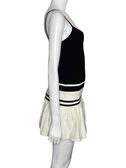 Vestido Meshki Ellison Contrast Knit Mini Negro-Talla S