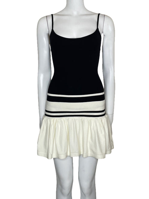 Vestido Meshki Ellison Contrast Knit Mini Negro-Talla S