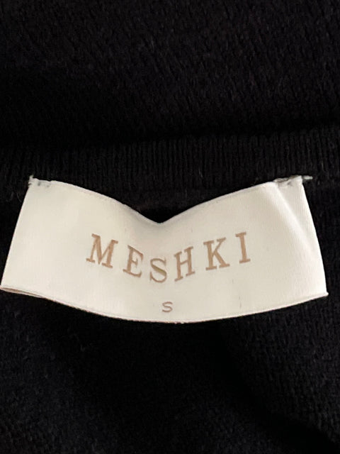 Vestido Meshki Ellison Contrast Knit Mini Negro-Talla S