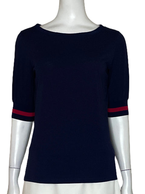 Blusa Ralph Lauren Mangas Con Líneas Azul - Talla XS