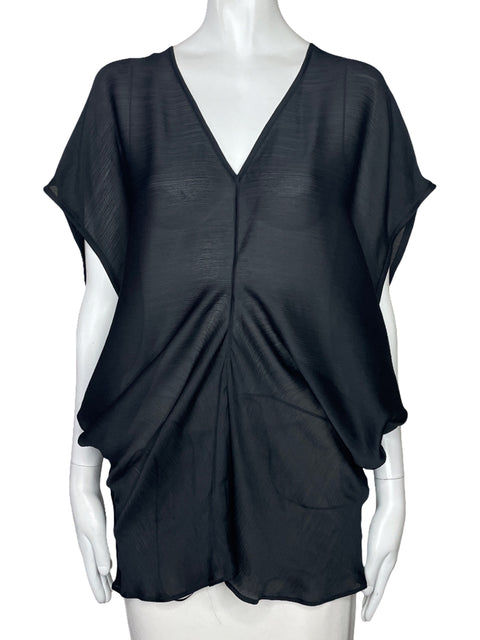 Blusa Banana Republic Cuello V Transparente Negro-Talla XXL