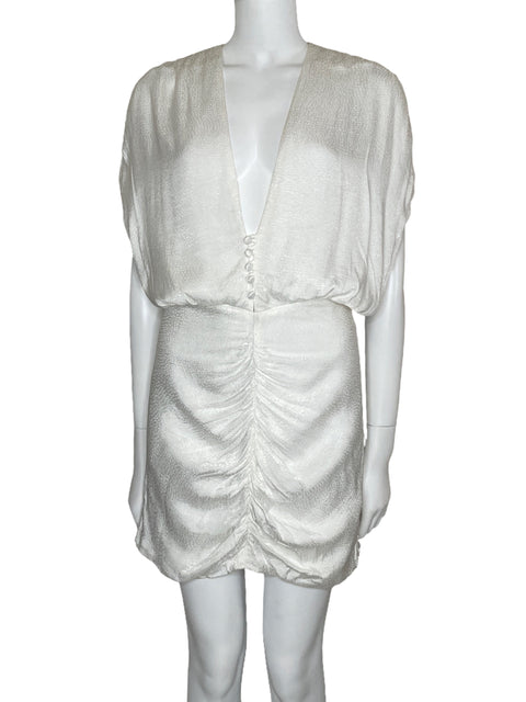 Vestido Azulu Mini Escote V Blanco-Talla M