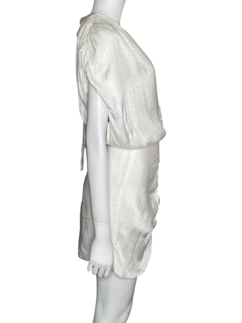 Vestido Azulu Mini Escote V Blanco-Talla M