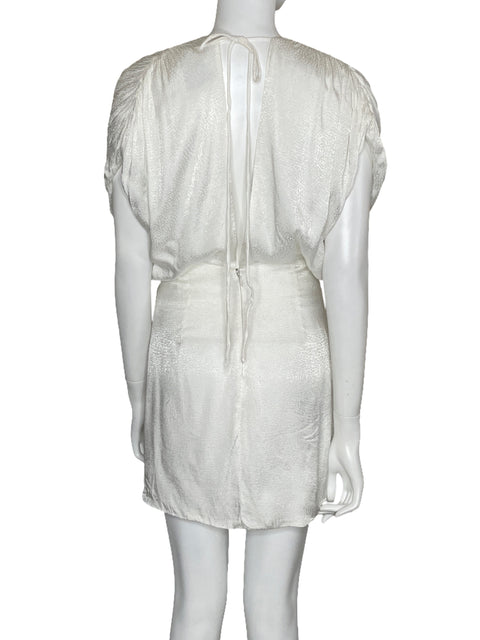 Vestido Azulu Mini Escote V Blanco-Talla M