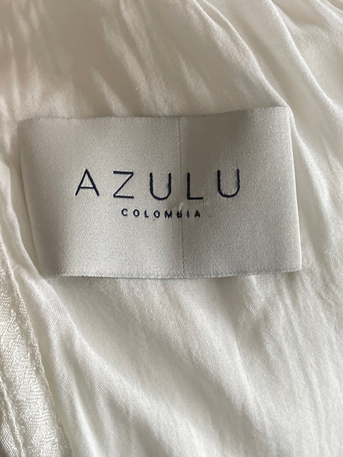 Vestido Azulu Mini Escote V Blanco-Talla M