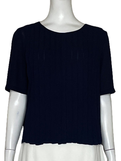 Blusa Ann Taylor Plisado Negro - Talla S