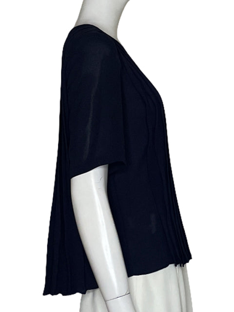 Blusa Ann Taylor Plisado Negro - Talla S