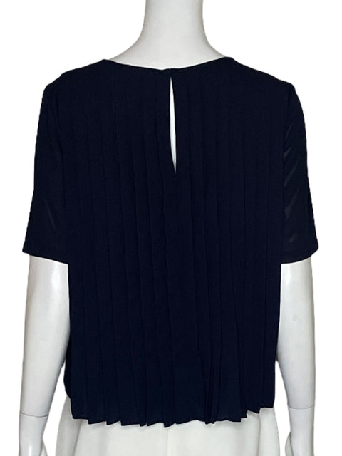Blusa Ann Taylor Plisado Negro - Talla S