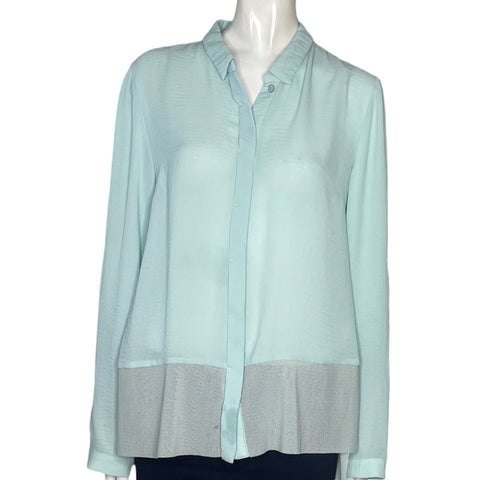 Camisa Tahari Arthur S. Levine Malla Verde-Talla M