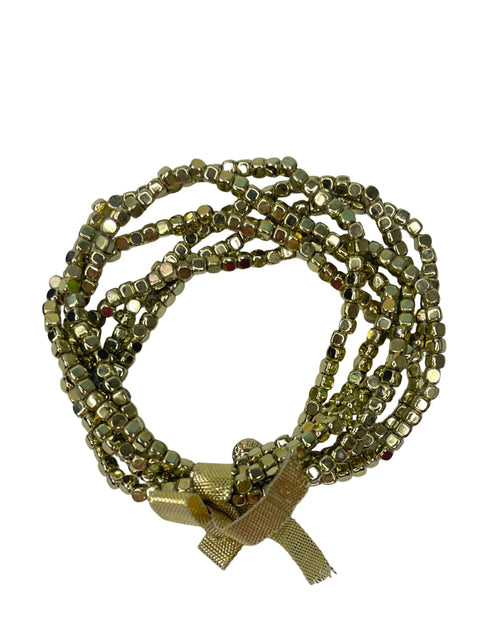 Brazalete J.Crew Lazo Pedreria Dorado-Talla U