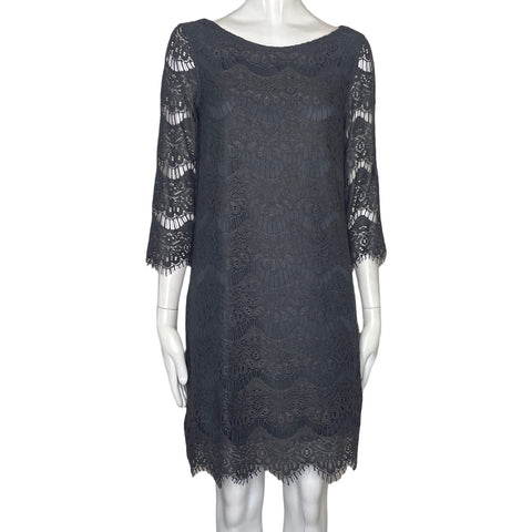 Vestido Zara Encaje Gris-Talla M