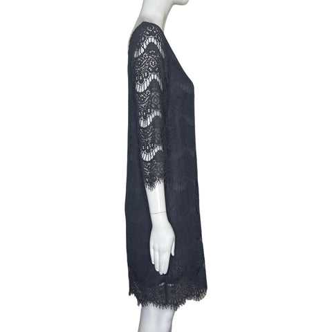 Vestido Zara Encaje Gris-Talla M