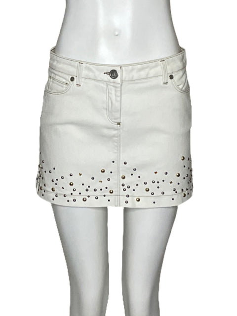 Falda Trussardi Mini Tachas Blanco - Talla XS