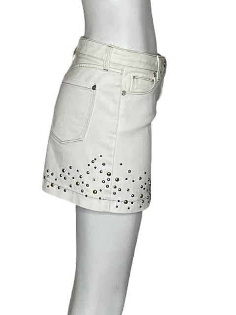 Falda Trussardi Mini Tachas Blanco - Talla XS