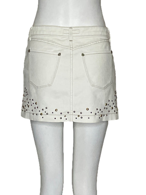 Falda Trussardi Mini Tachas Blanco - Talla XS