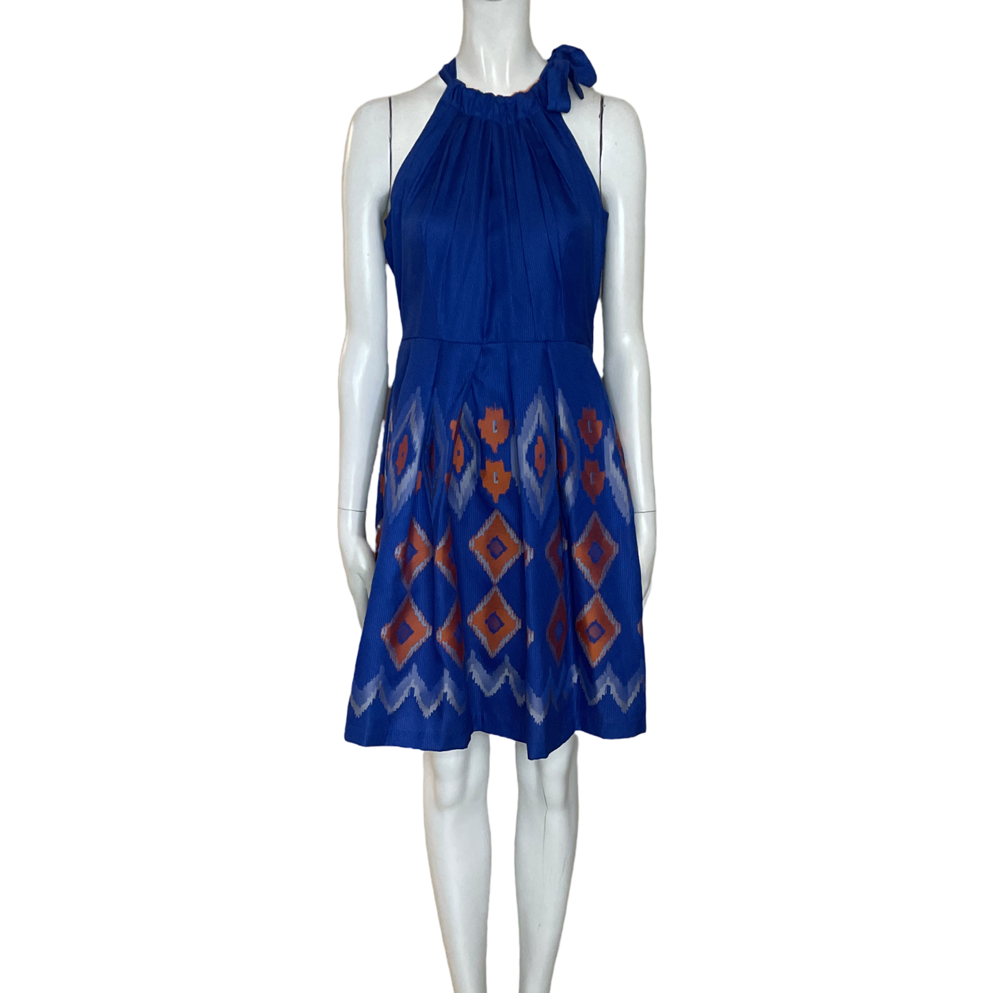 Vestido Eva Franco Halter Estampado Azul-Talla 6