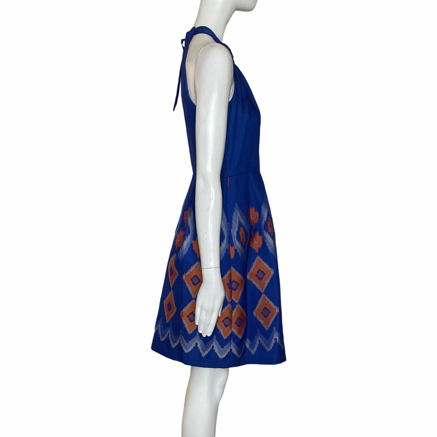 Vestido Eva Franco Halter Estampado Azul-Talla 6