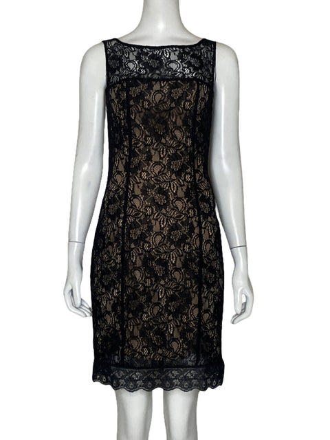 Vestido Armani Exchange Sin Mangas Encaje Negro - Talla 0